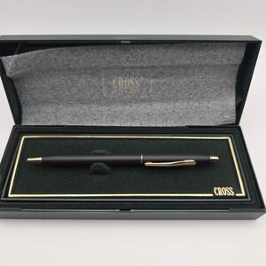 Cross Classic Century Matte Black Gold Trim Ballpoint Pen 2502 with Box USA